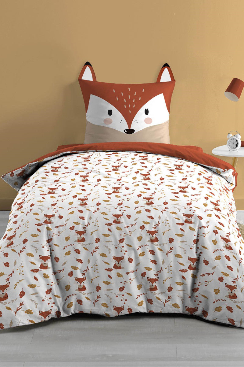 Børnesengetøj med søde ræve 140x200cm