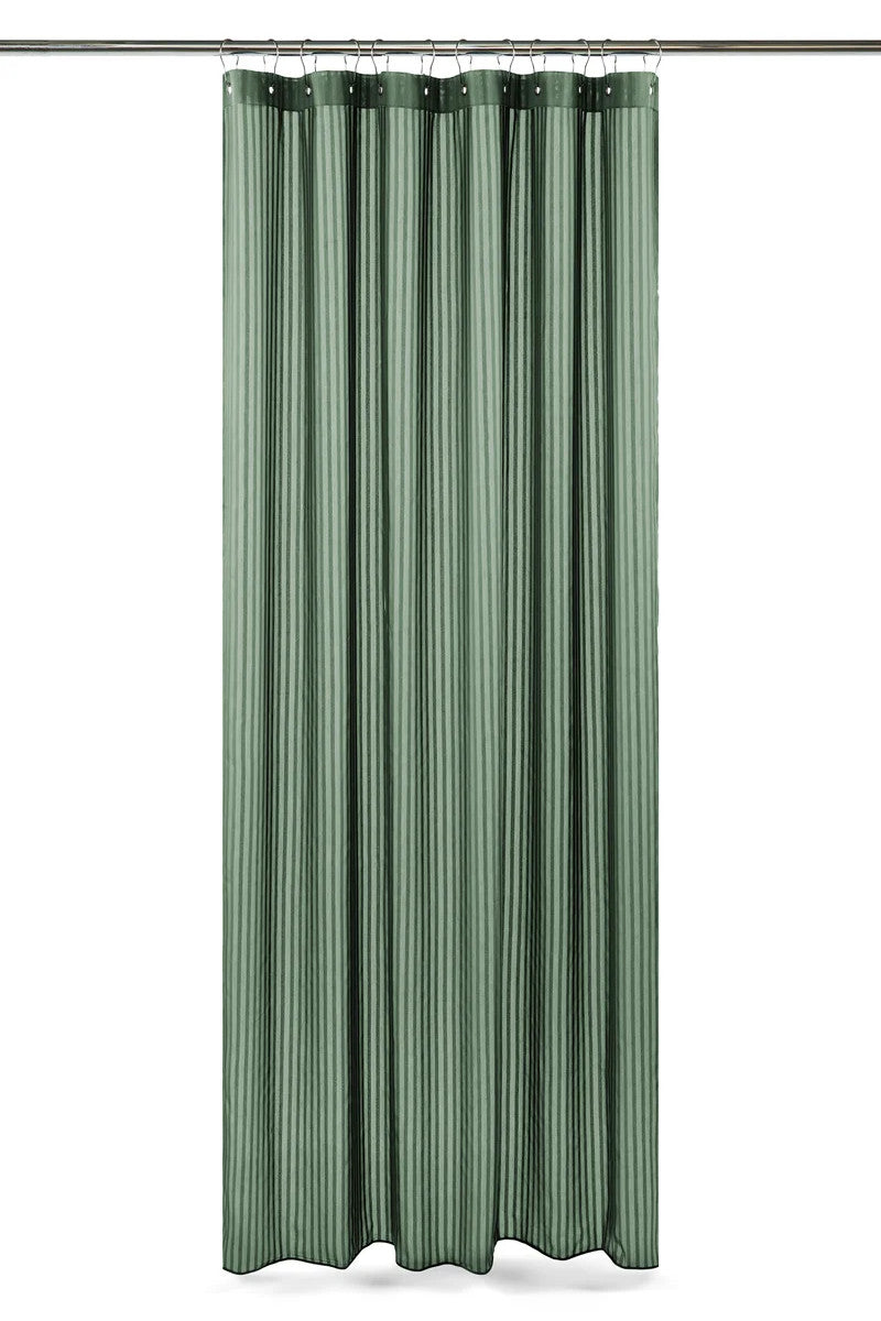 Compliments badeforhæng Lines m. ringe forest green 140x200cm
