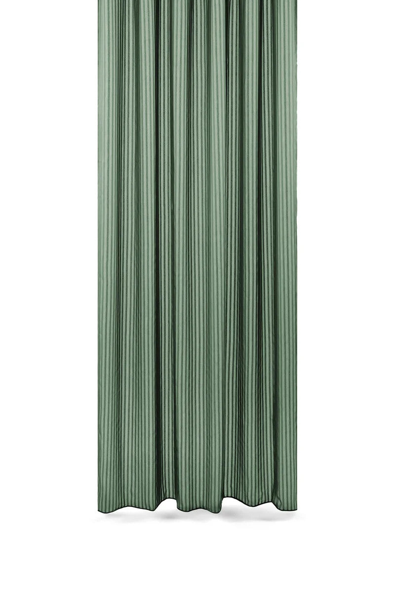 Compliments badeforhæng Lines m. rynkebånd forest green 140x200cm