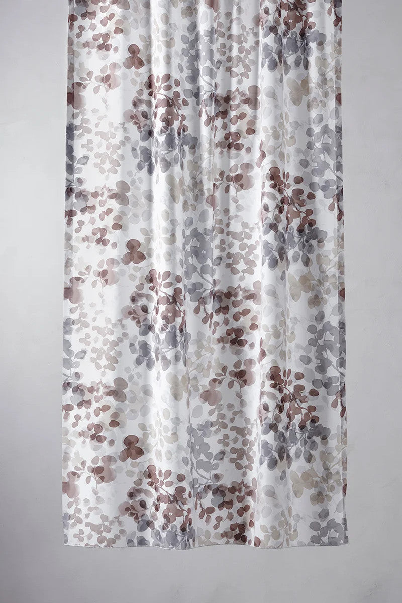 Compliments badeforhæng blossom m. rynkebånd brun 140x200cm