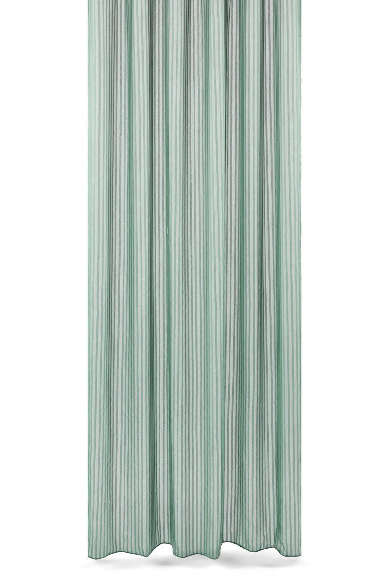 Compliments badeforhæng lines m. rynkebånd støvet grøn 140x220cm