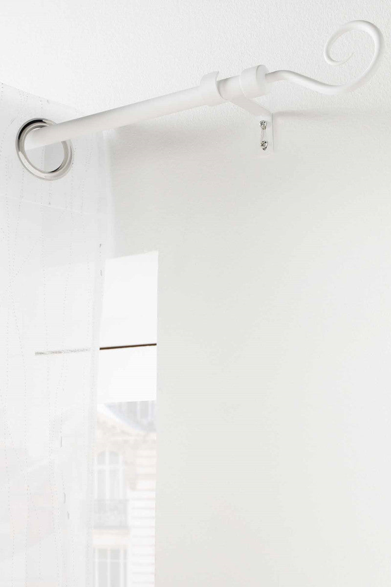 Gardinstang, Justerbar 120-210 cm Arabesque Hvid Ophæng