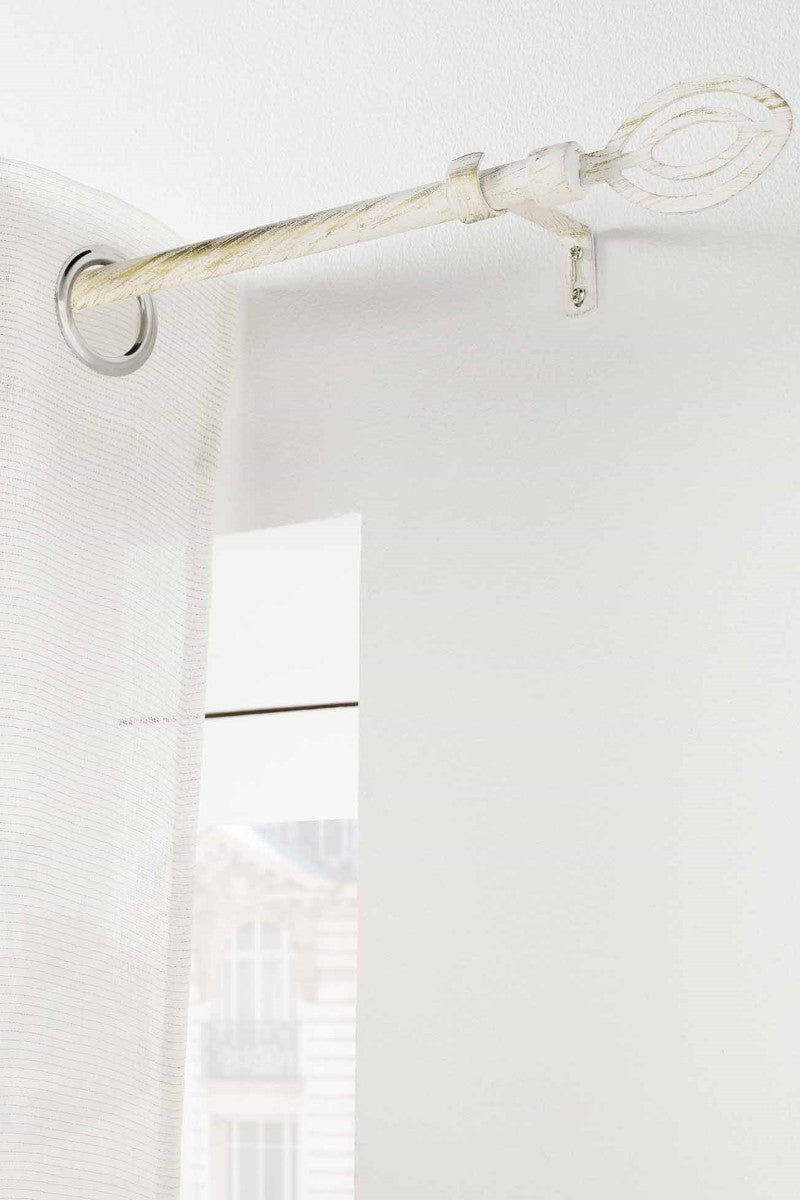Gardinstang, Justerbar 120-210 cm Patina Alpha, Hvid/Guld Ophæng