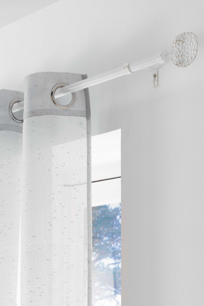 Gardinstang, Justerbar 120-210 cm Patina Bullette, Hvid/Guld Ophæng