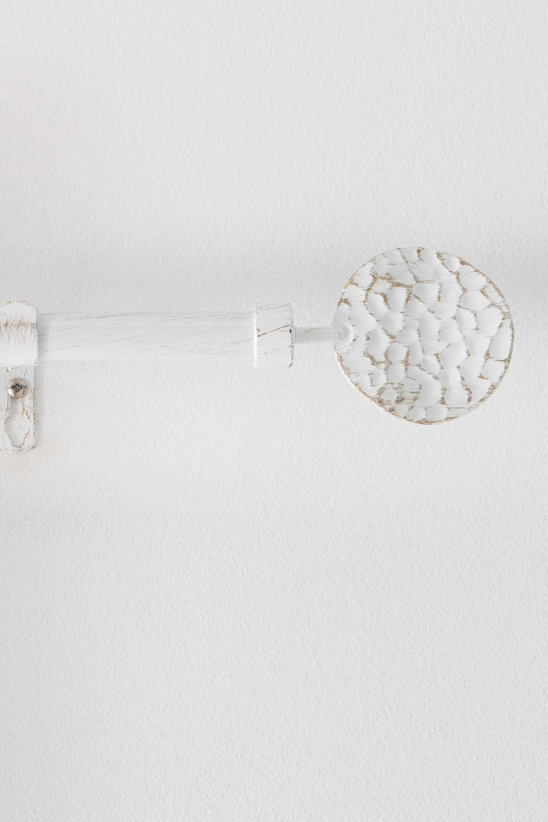 Gardinstang, Justerbar 120-210 cm Patina Bullette, Hvid/Guld