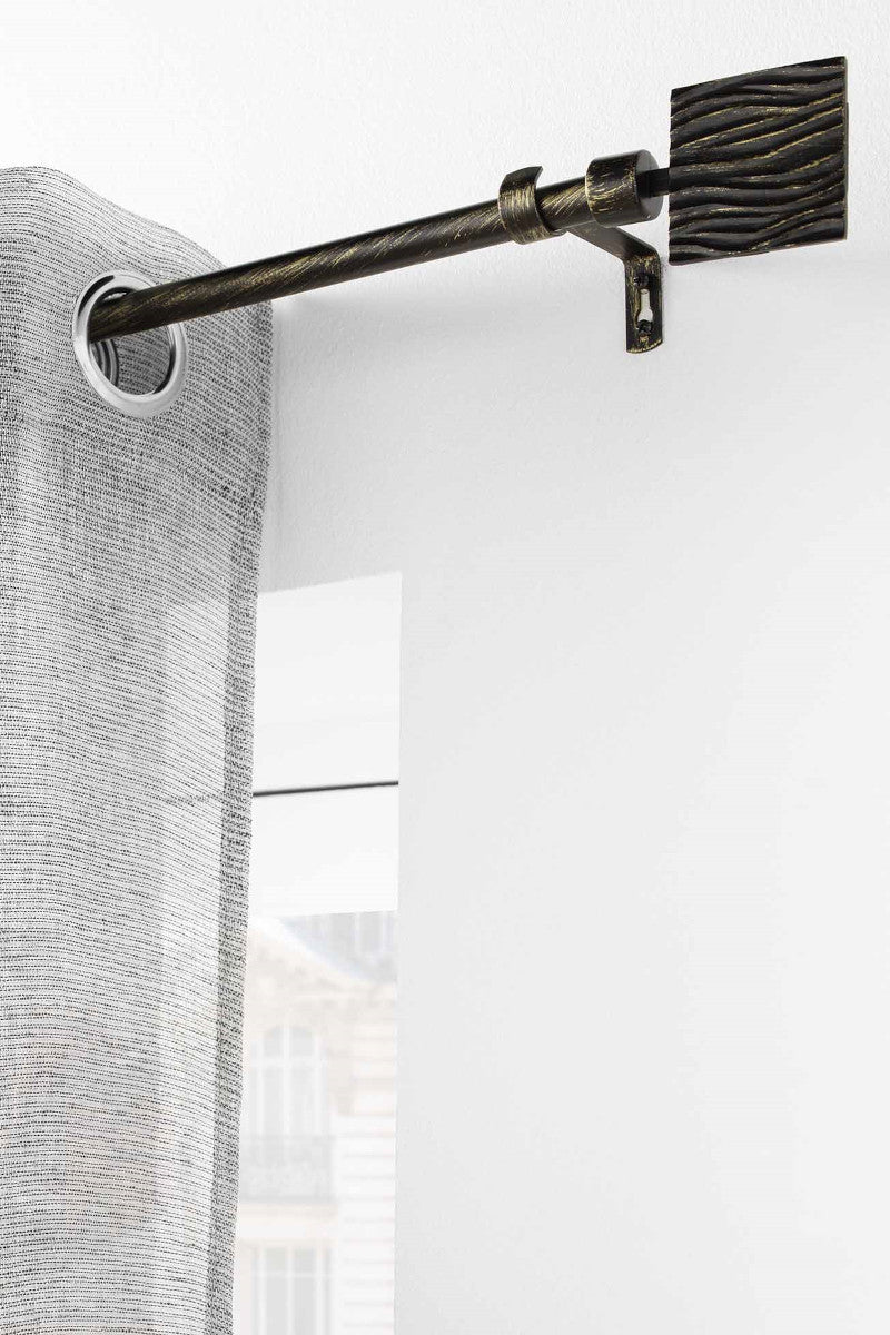 Gardinstang, Justerbar 120-210 cm Patina Tempo, Sort/Guld Ophæng