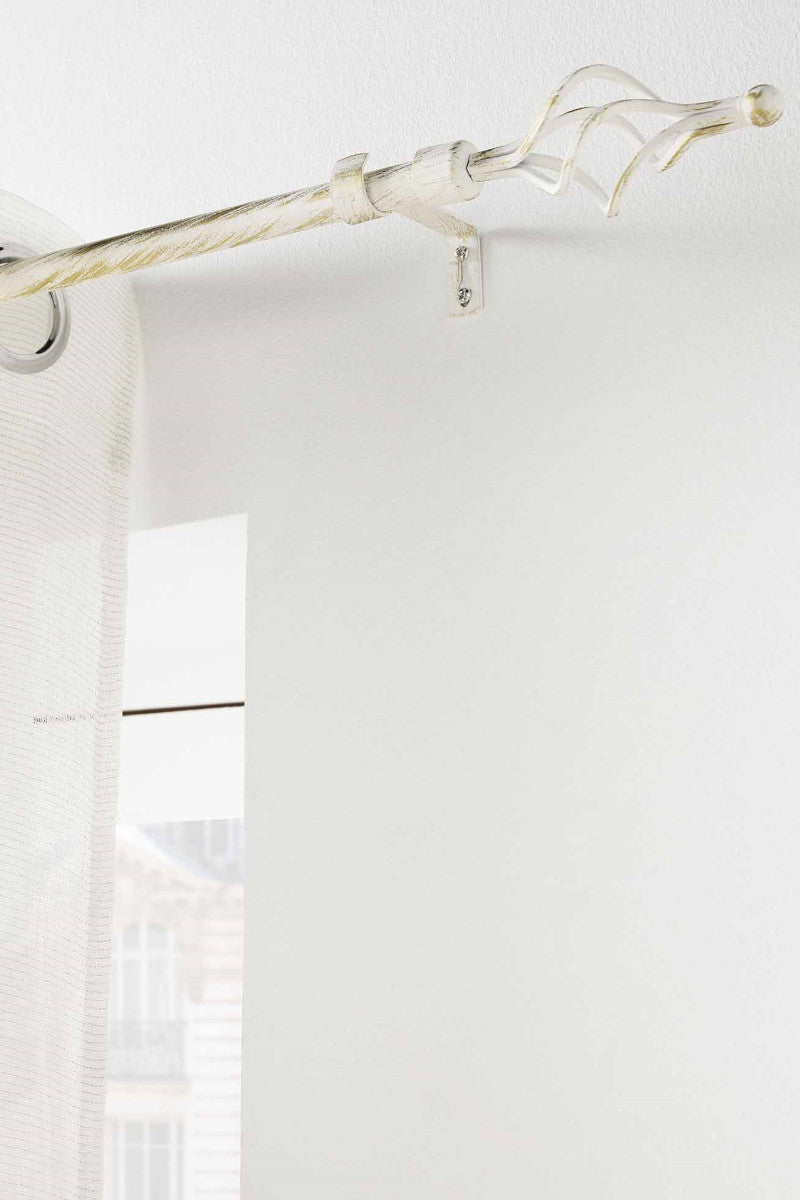 Gardinstang, Justerbar 120-210 cm Patina Twisty, Hvid/Guld Ophæng