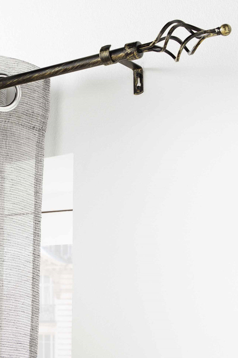 Gardinstang, Justerbar 120-210 cm Patina Twisty, Sort/Guld Ophæng