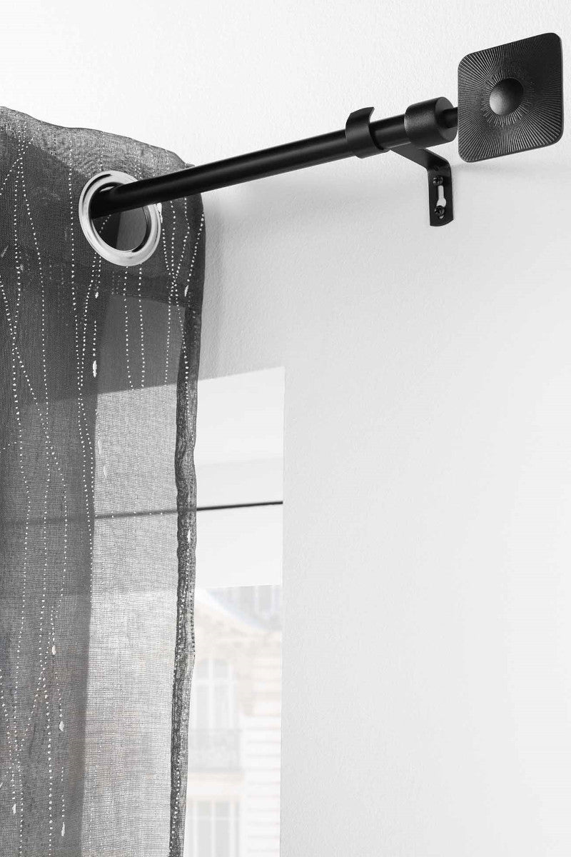 Gardinstang, Justerbar 120-210 cm Sarita Sort Ophæng