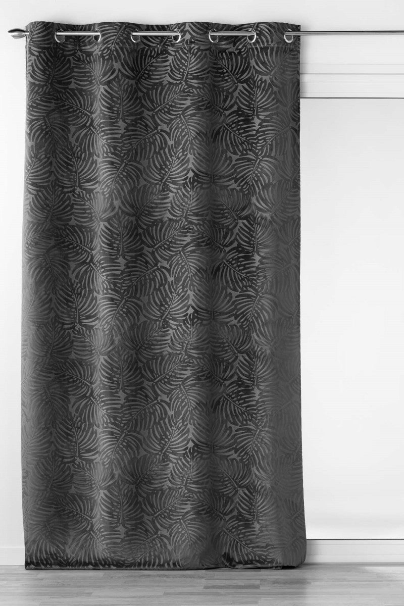 Mørklægningsgardin Analia Præget Velour Antracit 140x240cm