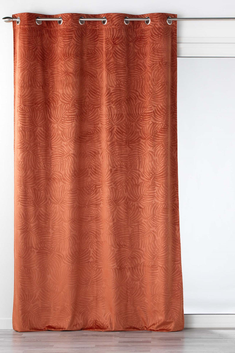 Mørklægningsgardin Analia Præget Velour Terrakotta Orange 140x240cm