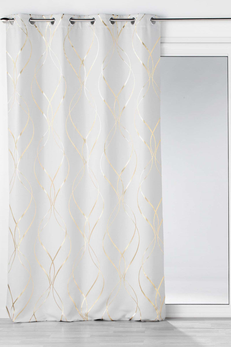 Mørklægningsgardin Elise Hvid/Guld 135x240cm