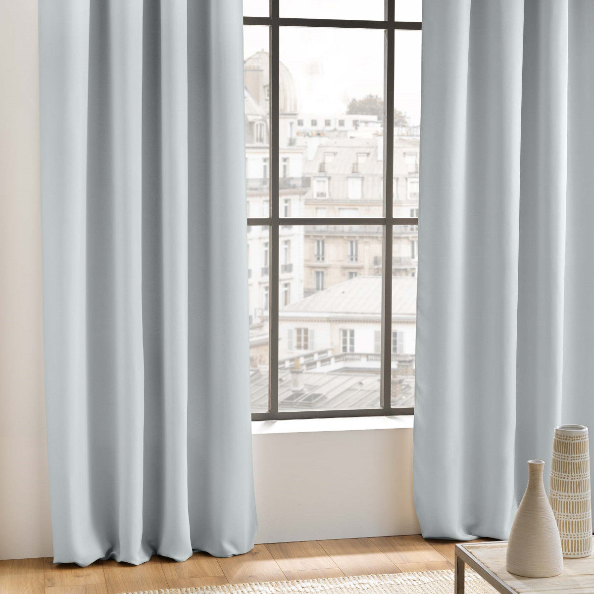 Mørklægningsgardin Ensfarvet Hvid Miljøbillede