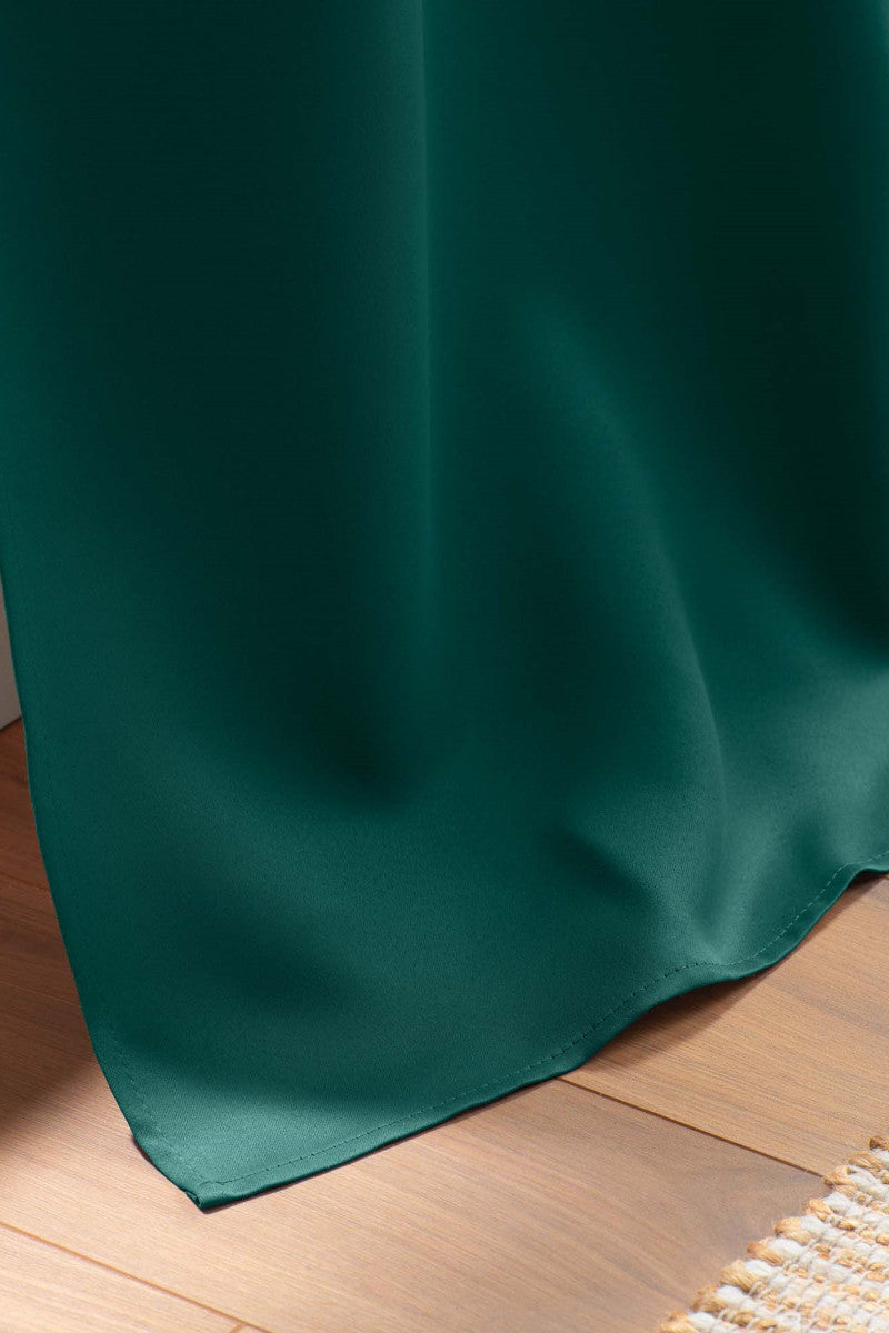 Mørklægningsgardin Ensfarvet Emerald Grøn Fold