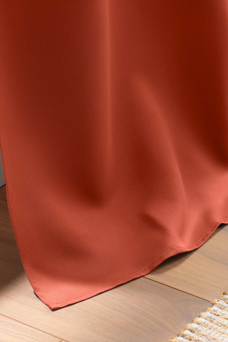 Mørklægningsgardin Ensfarvet Terrakotta Fold