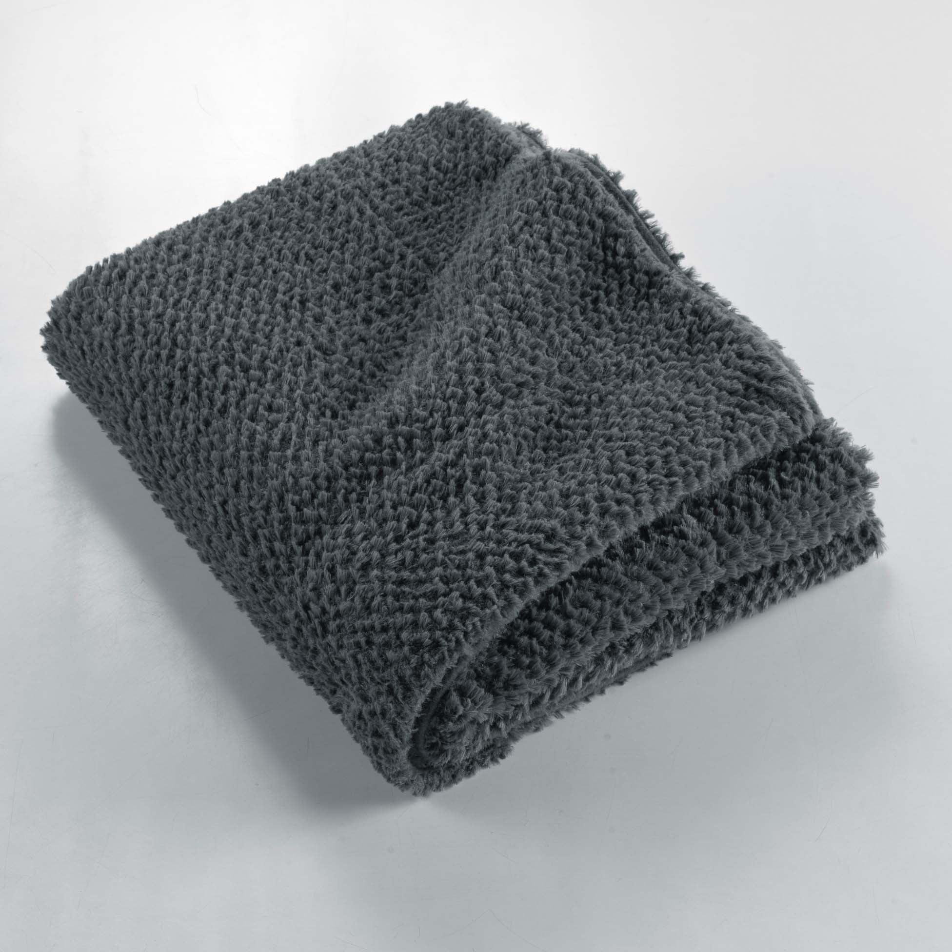 Plaid Iceberg imiteret pels antracit - Valdi