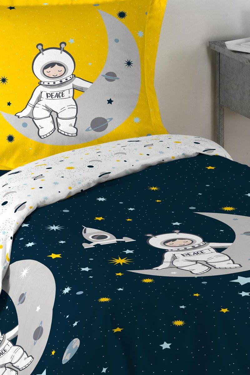 Børnesengetøj med astronaut 140x200cm - Valdi