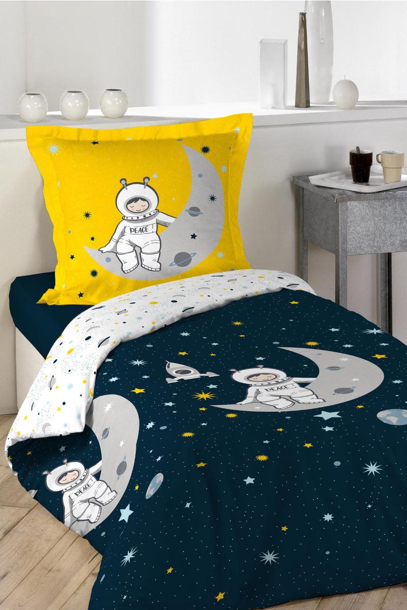 Børnesengetøj med astronaut 140x200cm - Valdi