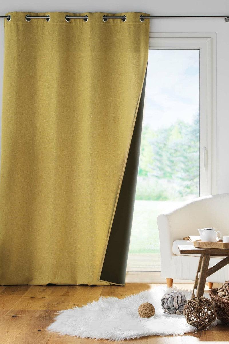 isolerende gardin jupiter sennepsgul 140x260