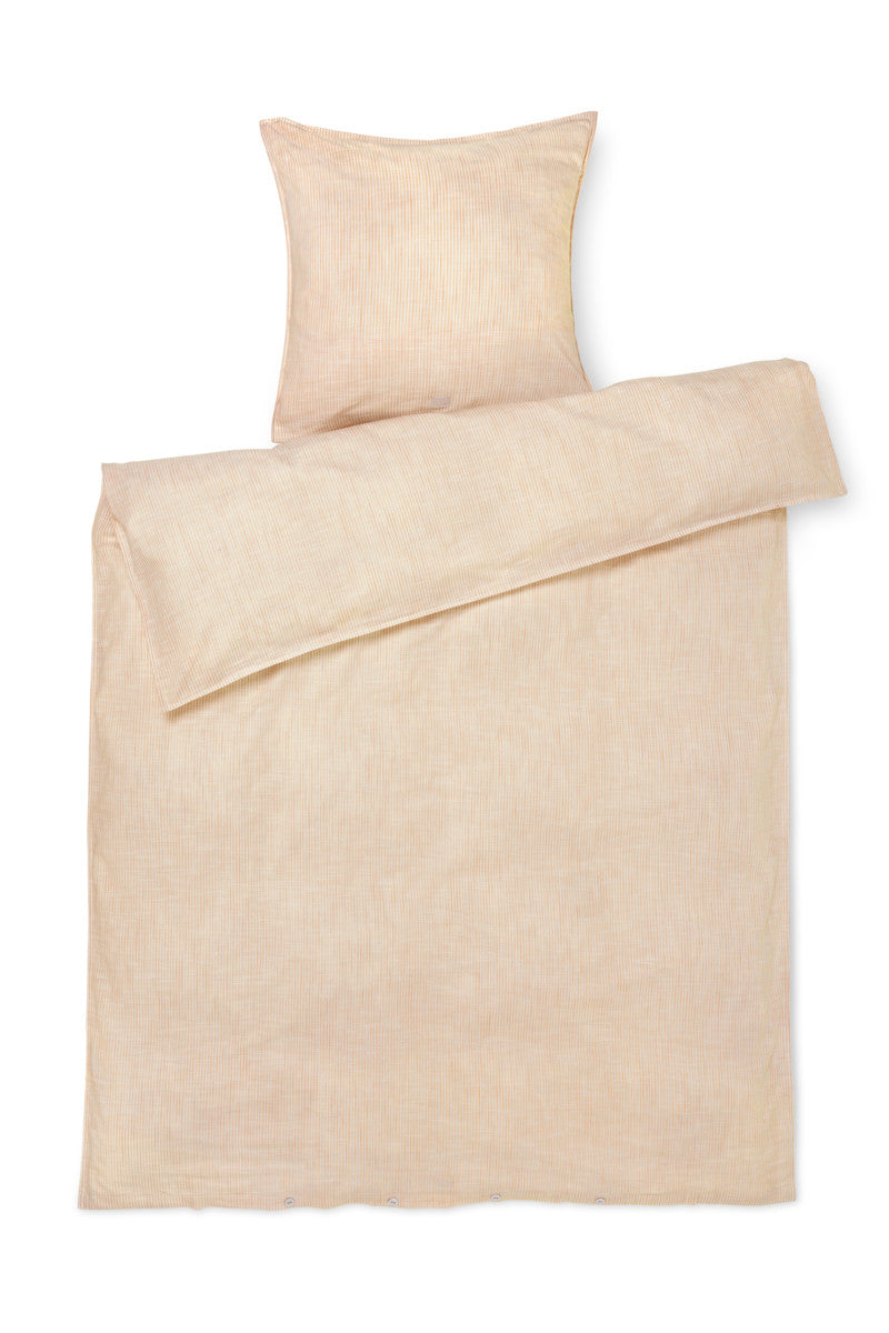 Juna sengetøj Monochrome lines okker/hvid 140x200cm