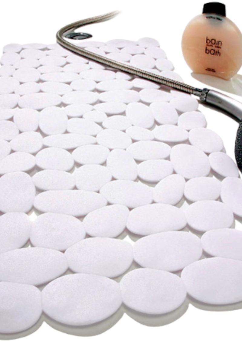 Marathon skridsikker bademåtter med sugekopper hvid - Valdi