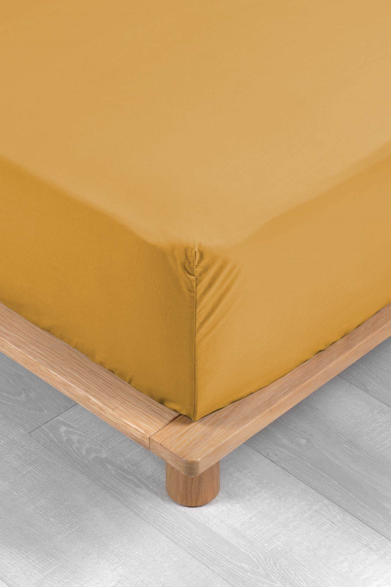 Percale faconlagen okker 160x200cm