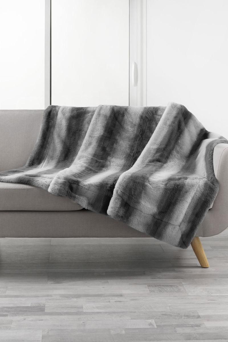 Plaid Cougar imiteret pels antracit - Valdi