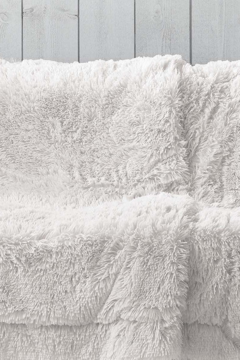 Plaid Marilou imiteret pels natural - Valdi