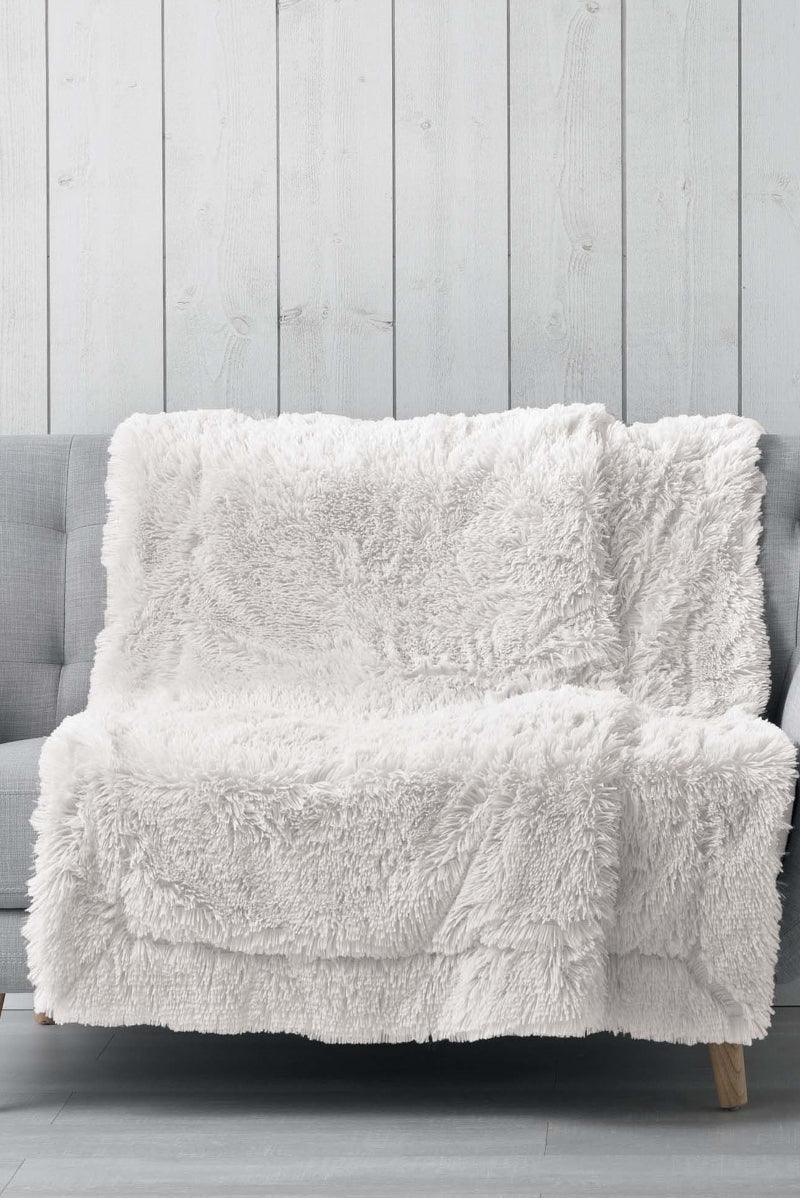 Plaid Marilou imiteret pels natural - Valdi