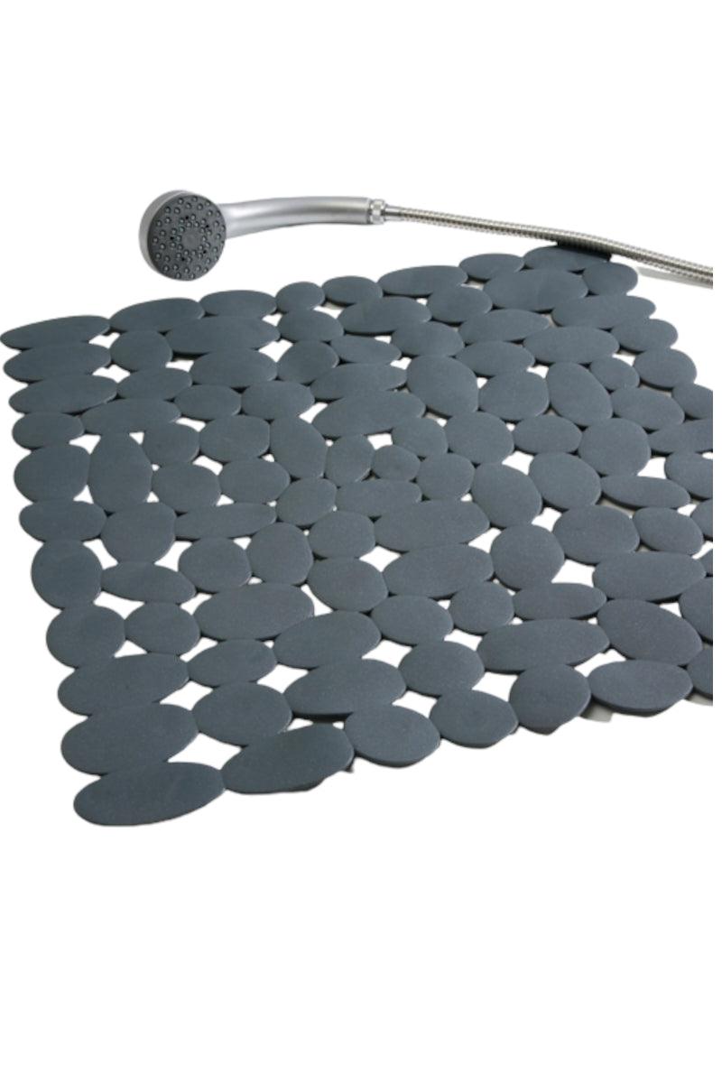 Skridsikker bademåtte med sugekopper mørk grå