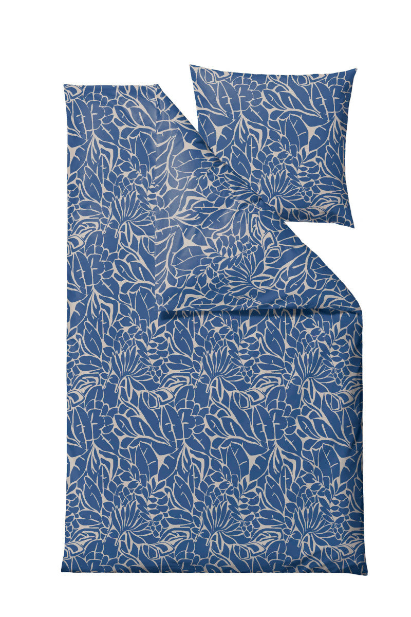 Södahl Abstract leaves sengetøj blue 140x200cm – Valdi