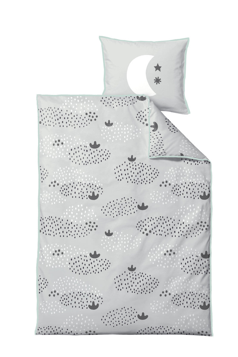 Södahl Raindrops økologisk babysengetøj sort 70x100cm