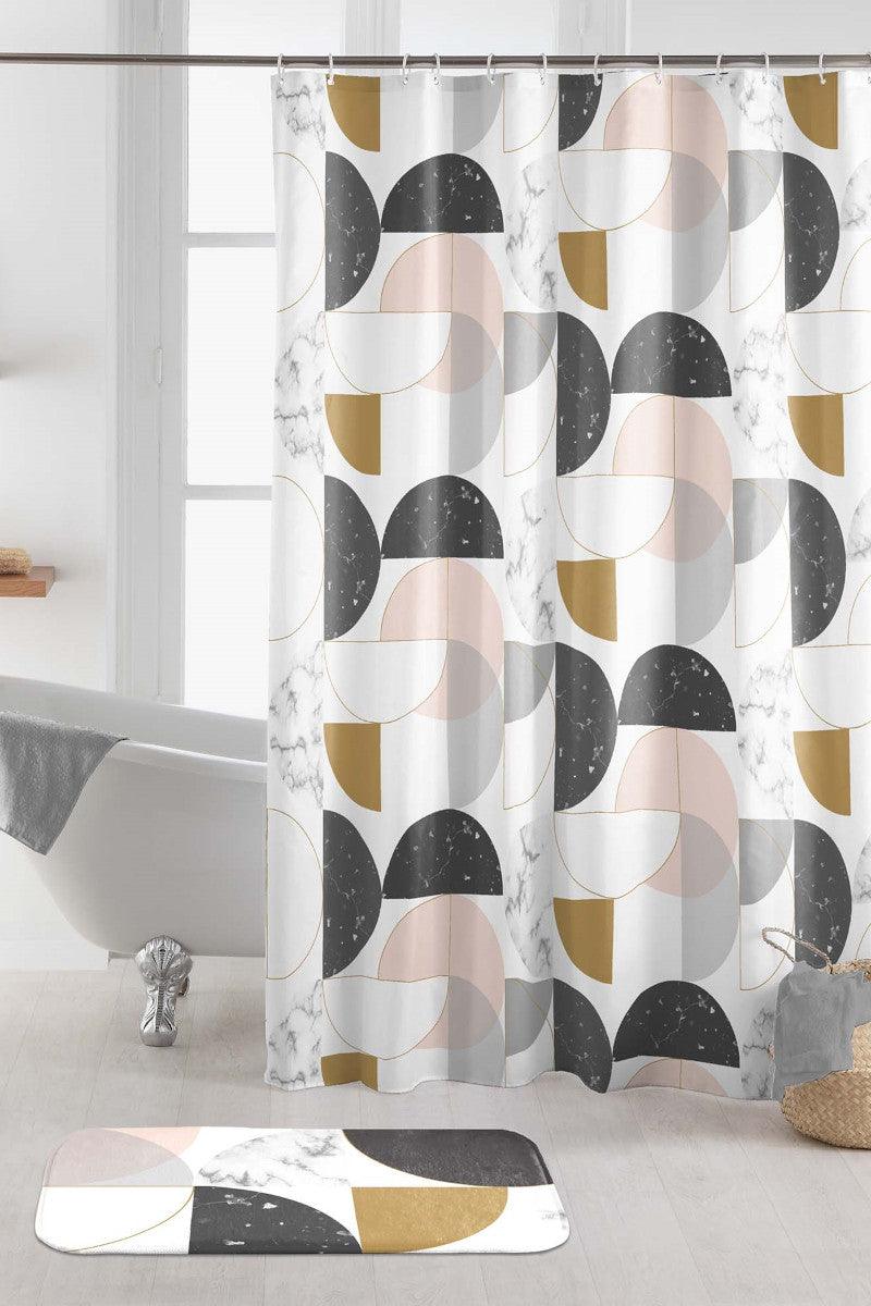 Badeforhæng Geomarbre Pink