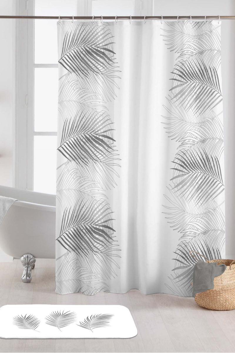 Badeforhæng Orbella hvid og sølv