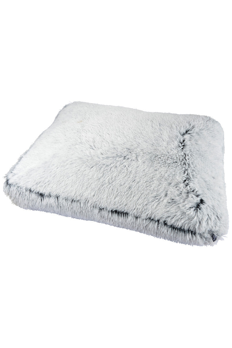 Fluffy rektangulær hundepude hvid 60x80x8cm