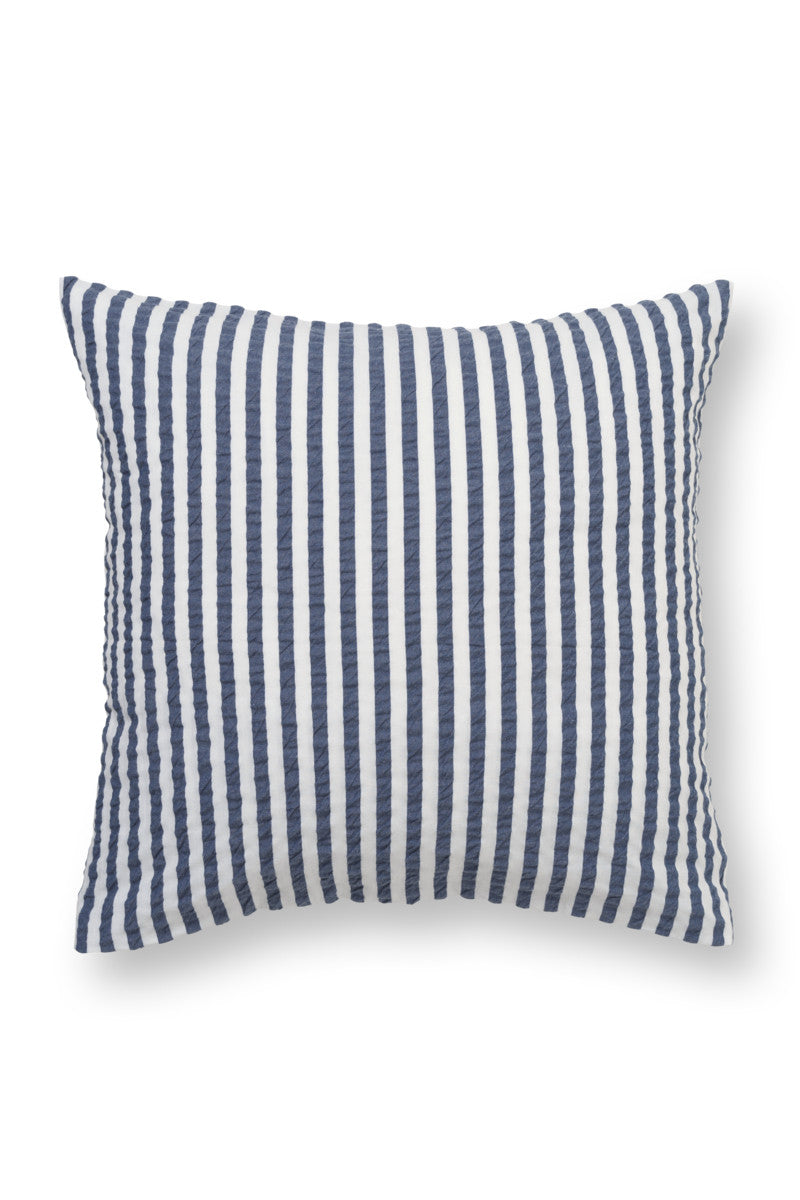 Juna Bæk&Bølge Lines Pudebetræk mørk blå/hvid 63x60cm