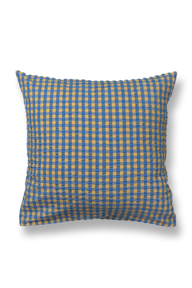 Juna Bæk&Bølge Pudebetræk blå/okker 63x60cm