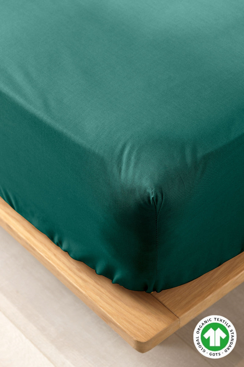 Økologisk faconlagen emerald grøn 180x200x30cm