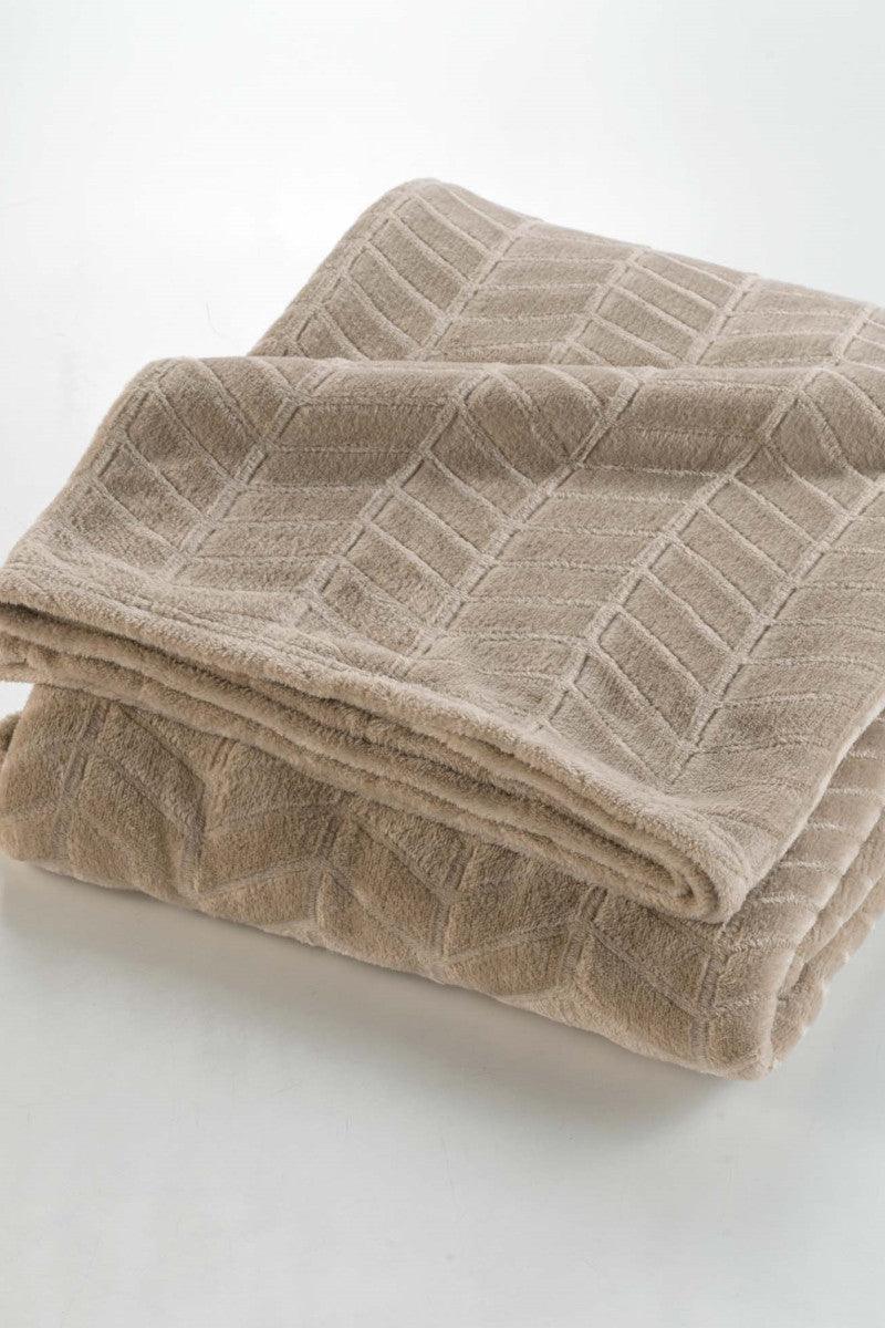 Plaid Arya præget flannel taupe - Valdi