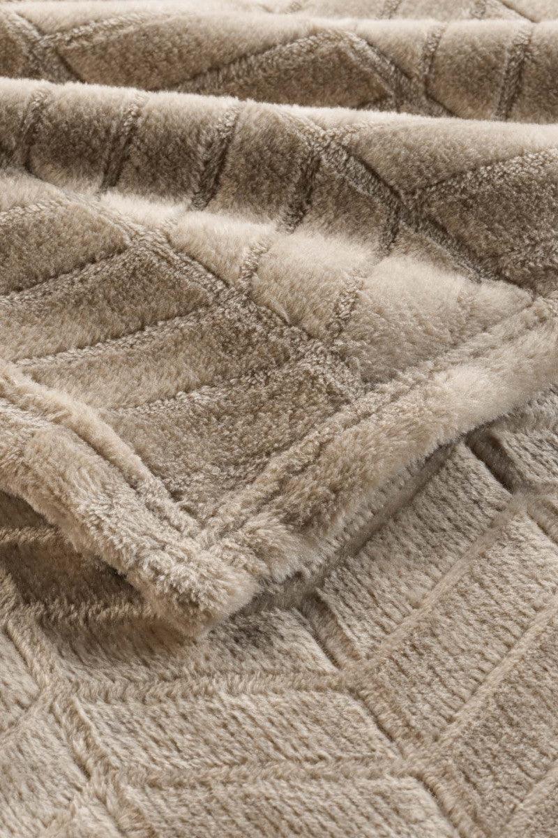 Plaid Arya præget flannel taupe - Valdi