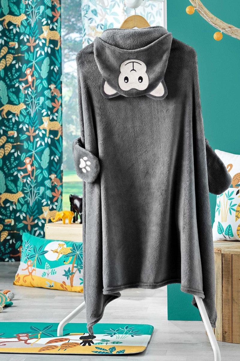 Plaid med hætte og ærmer - Monkey 100x120cm - Valdi