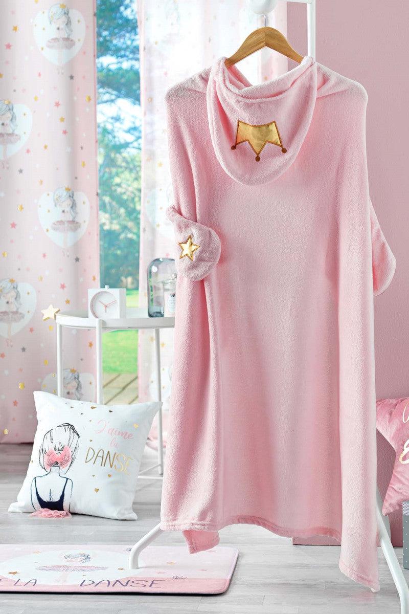 Plaid med hætte og ærmer - Princess 100x120cm - Valdi