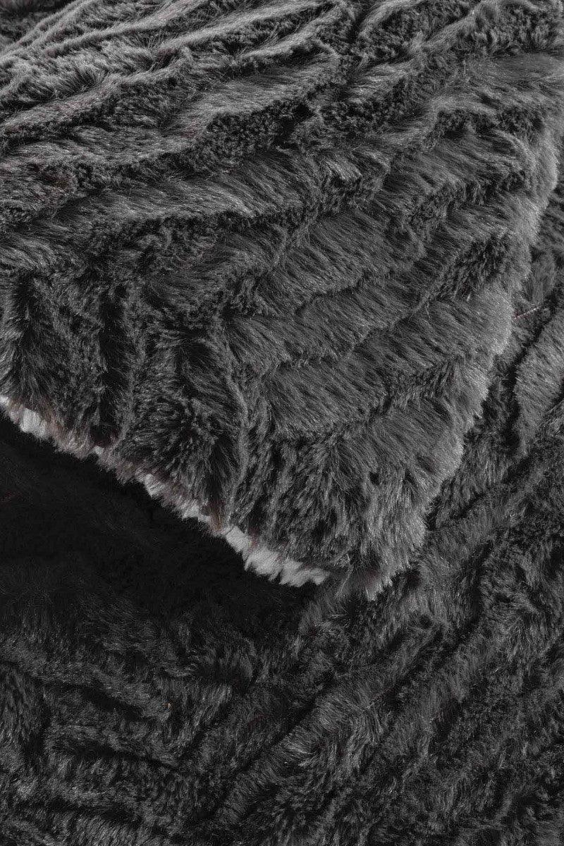 Plaid Toronto imiteret pels mørkegrå - Valdi