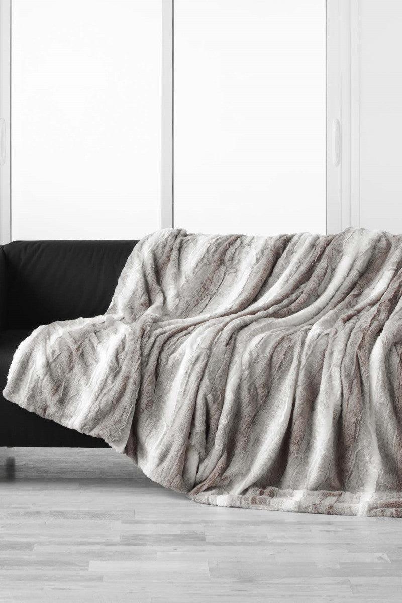 Plaid Sven imiteret pels askegrå - Valdi