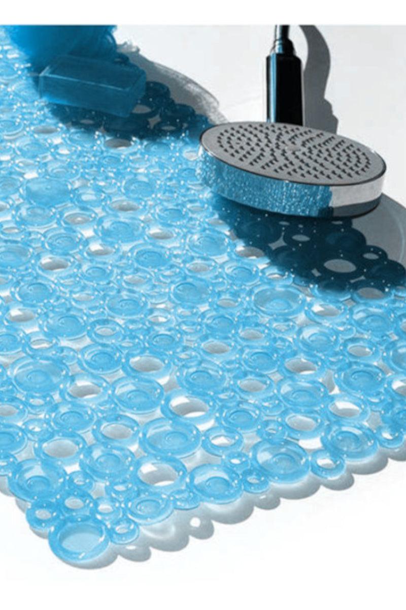 Rings skridsikker bademåtter med sugekopper lys blå - Valdi