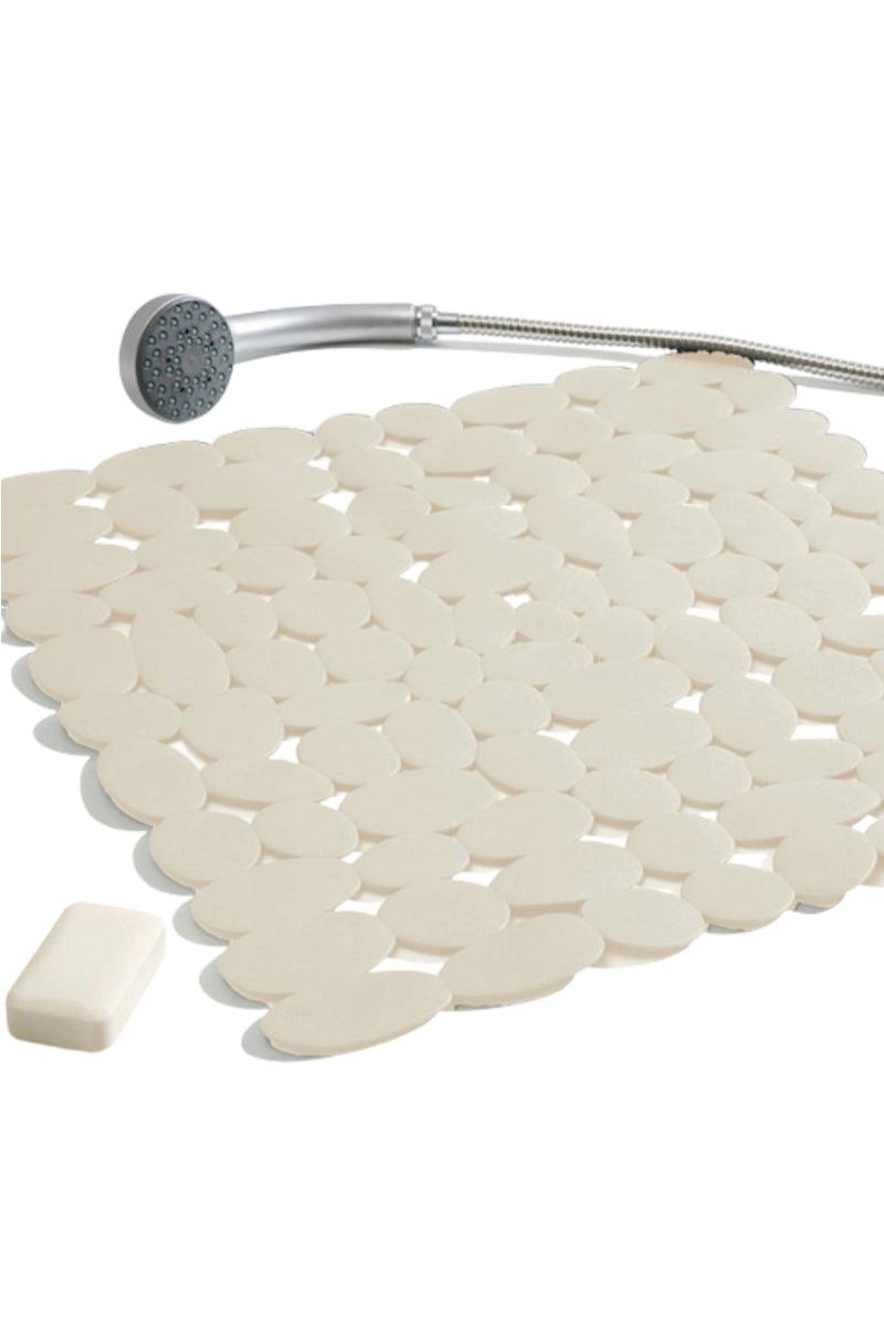 Skridsikker bademåtte med sugekopper beige