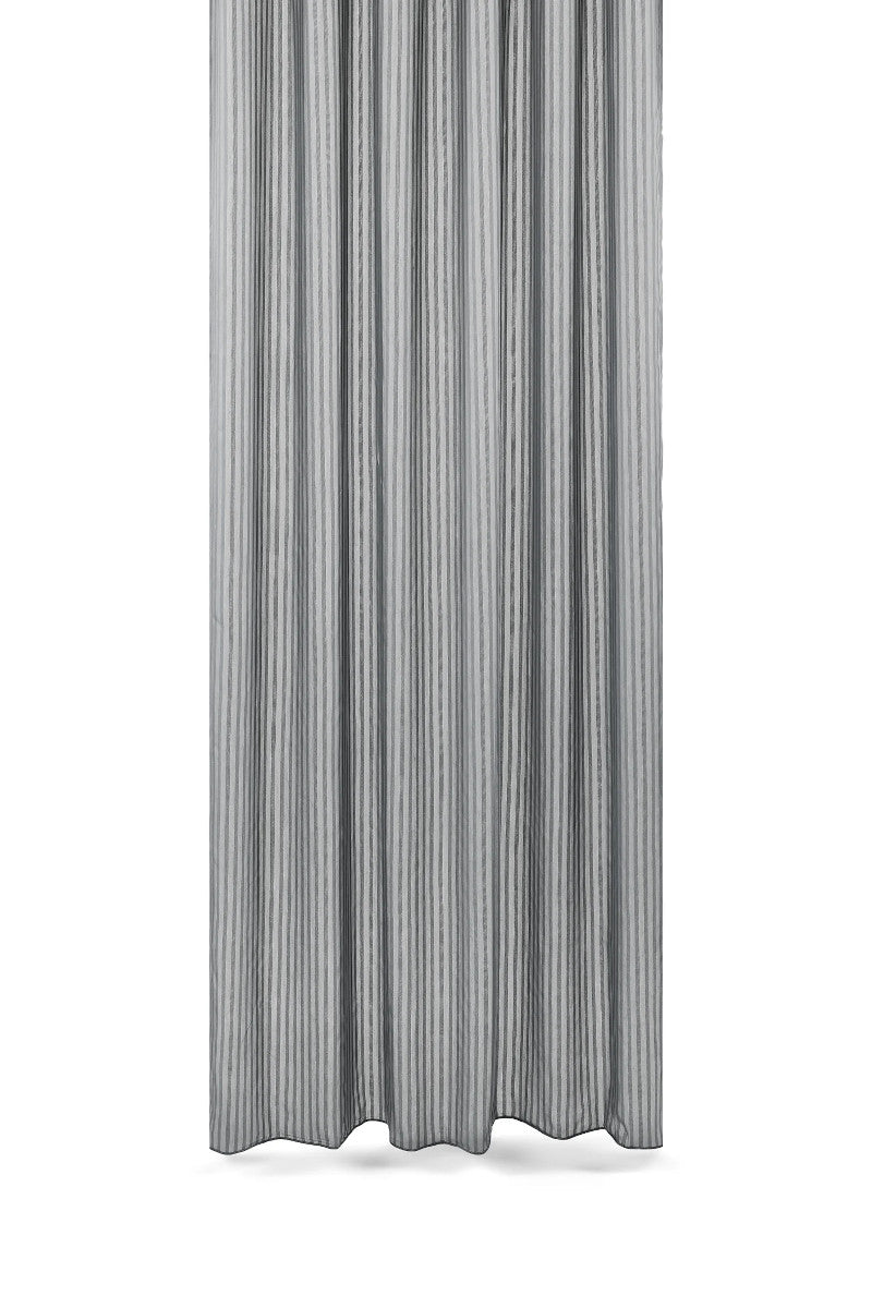 Compliments badeforhæng lines m. rynkebånd grå 140x200cm