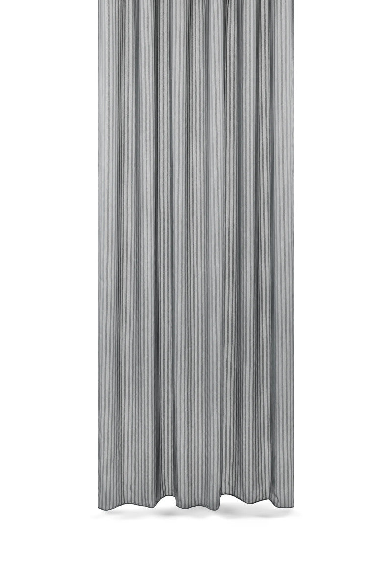 Compliments badeforhæng lines m. rynkebånd grå 140x220cm