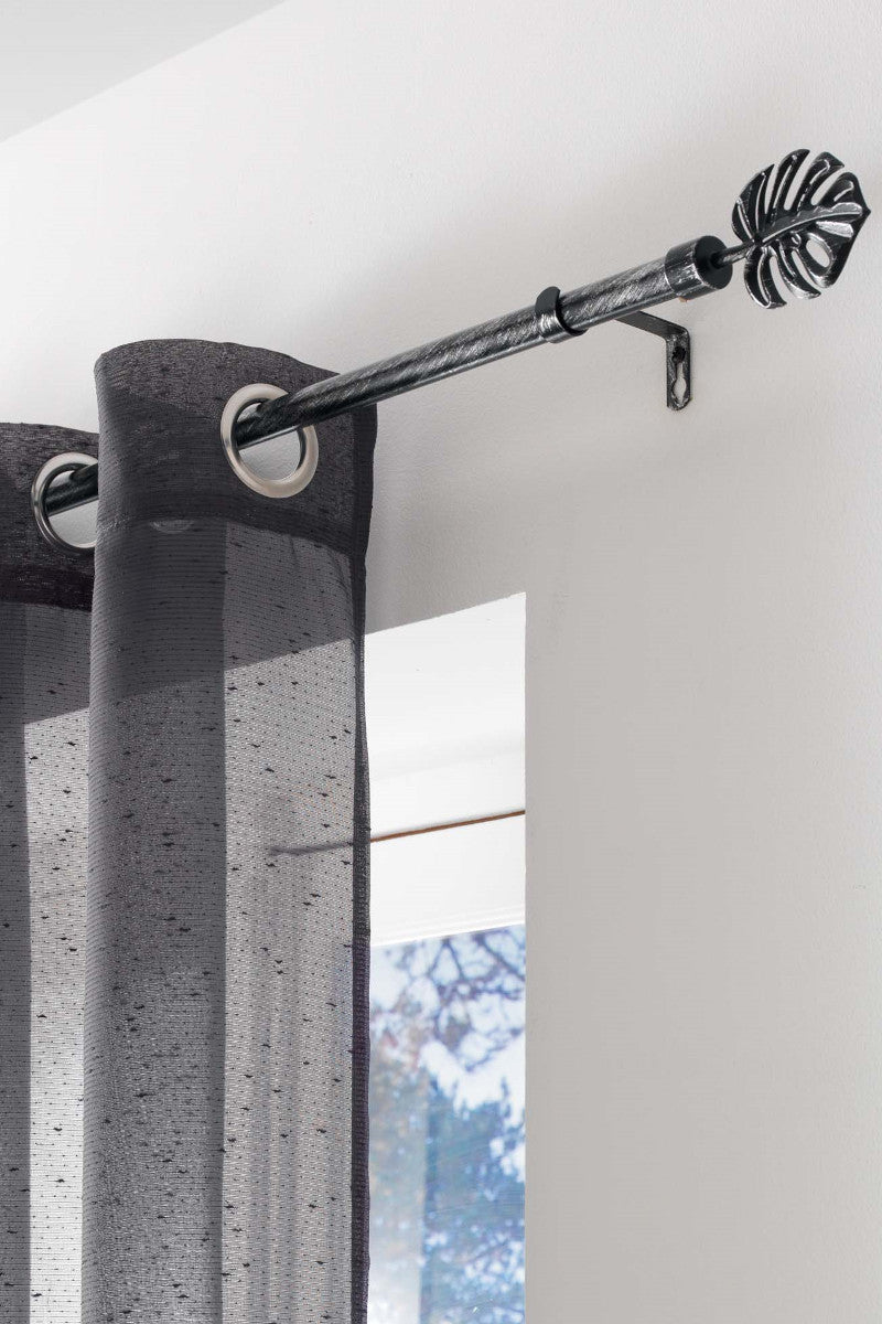 Gardinstang, Justerbar 120-210 cm Patina Tropi, Sort/Sølv Ophæng