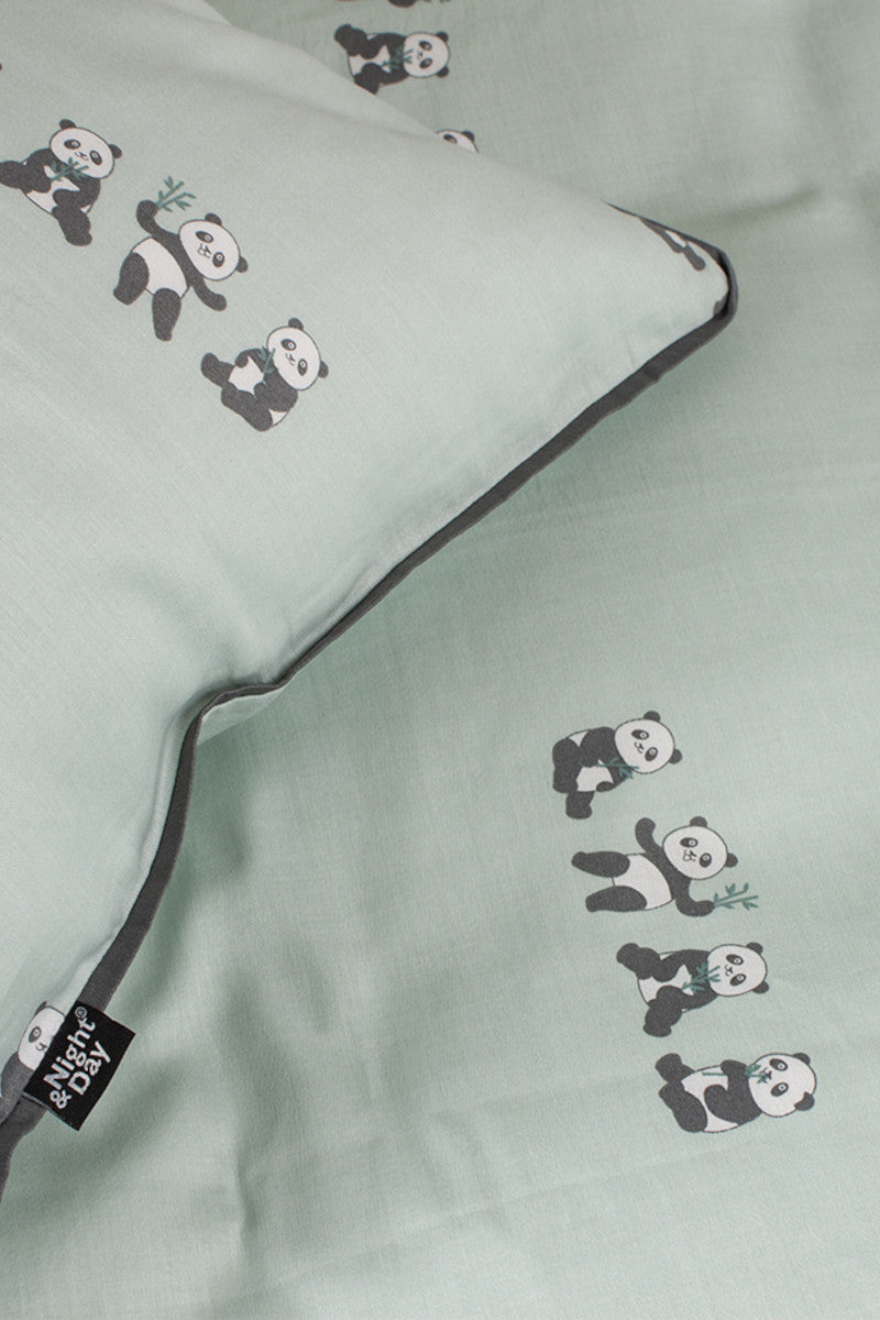 Night & Day Panda baby sengetøj mint 70x100cm